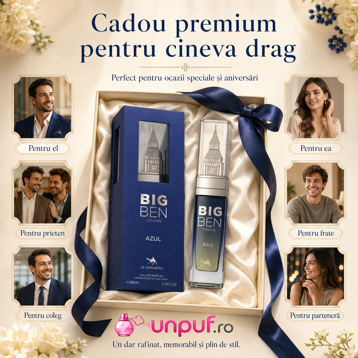 Le Chameau Big Ben London Azul cadou premium pentru el pentru ea pentru prieten frate coleg sau parteneră