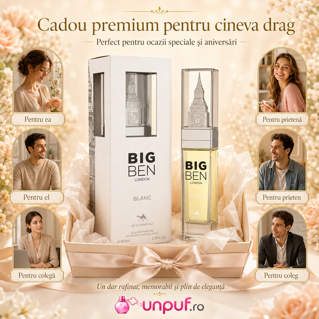 Le Chameau Big Ben London Blanc cadou premium pentru ea, pentru el, pentru colegă, coleg, prietenă sau prieten