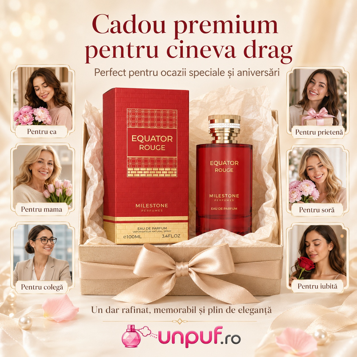 Milestone Equator Rouge cadou premium pentru ea pentru mamă pentru soră pentru prietenă pentru colegă sau iubită