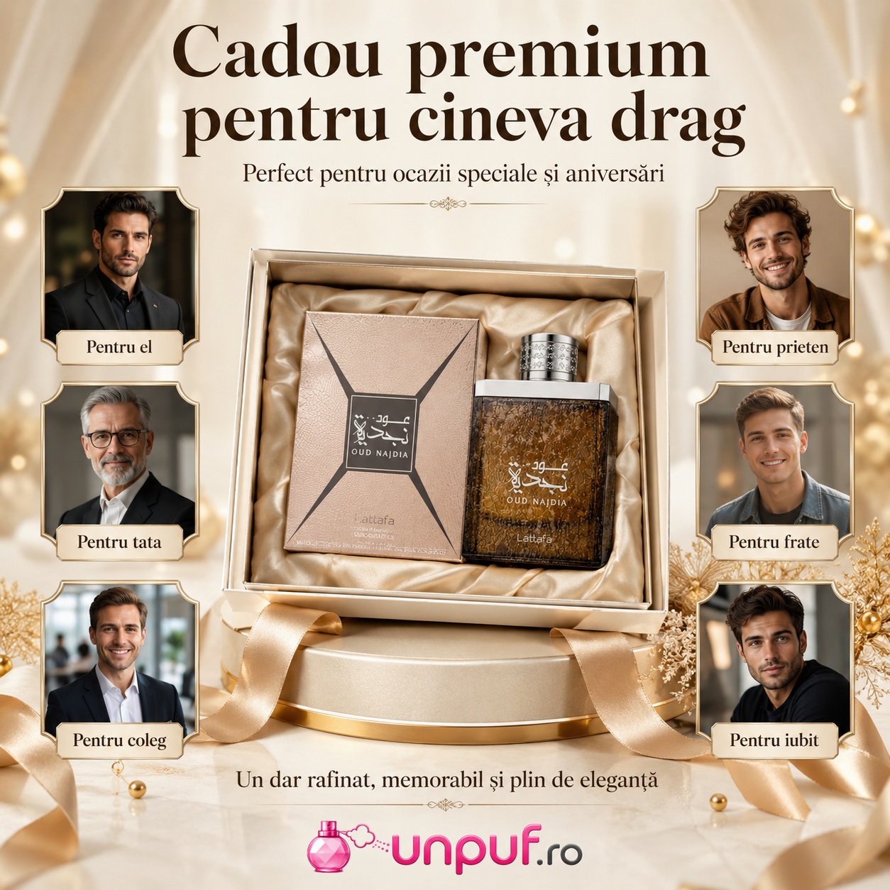 Najdia Oud Lattafa cadou premium pentru el, tată, coleg, prieten, frate sau iubit