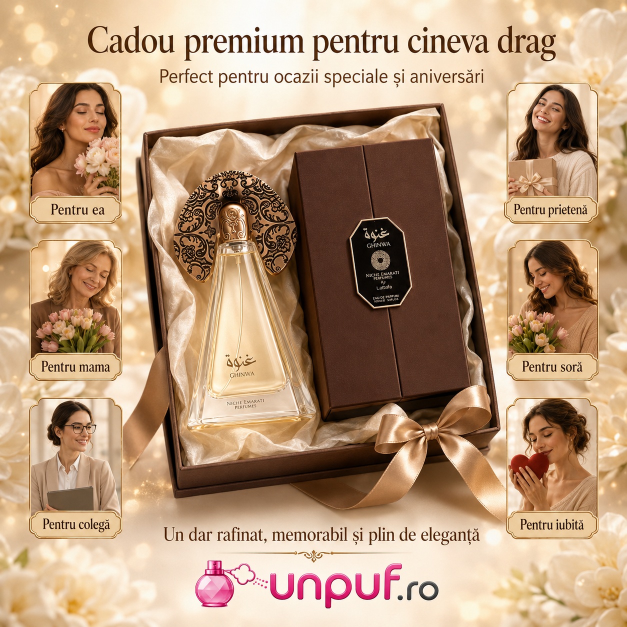 Niche Emarati Ghinwa cadou premium pentru ea, el, mamă, tată, partener, prietenă sau coleg