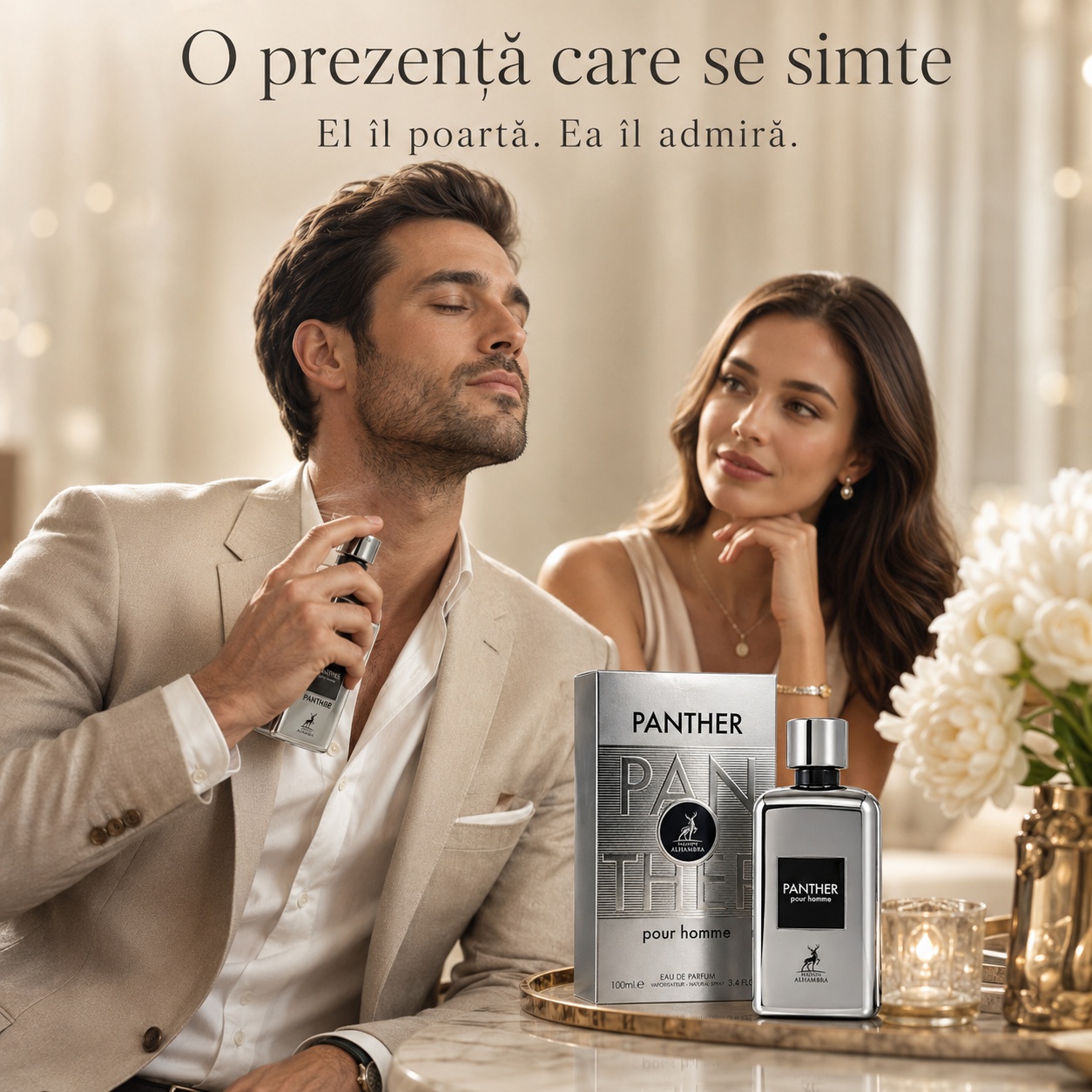 Panther Pour Homme Maison Alhambra parfum masculin elegant cu prezență modernă, proaspătă și seducătoare