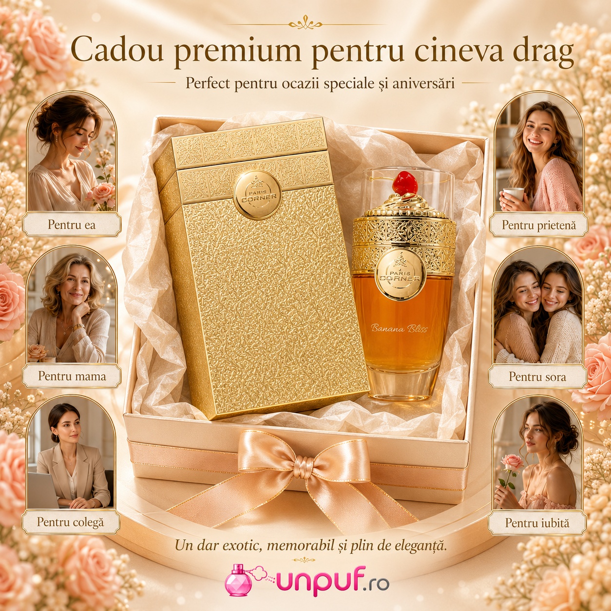Paris Corner Banana Bliss cadou premium pentru cineva drag, parfum dulce exotic și memorabil