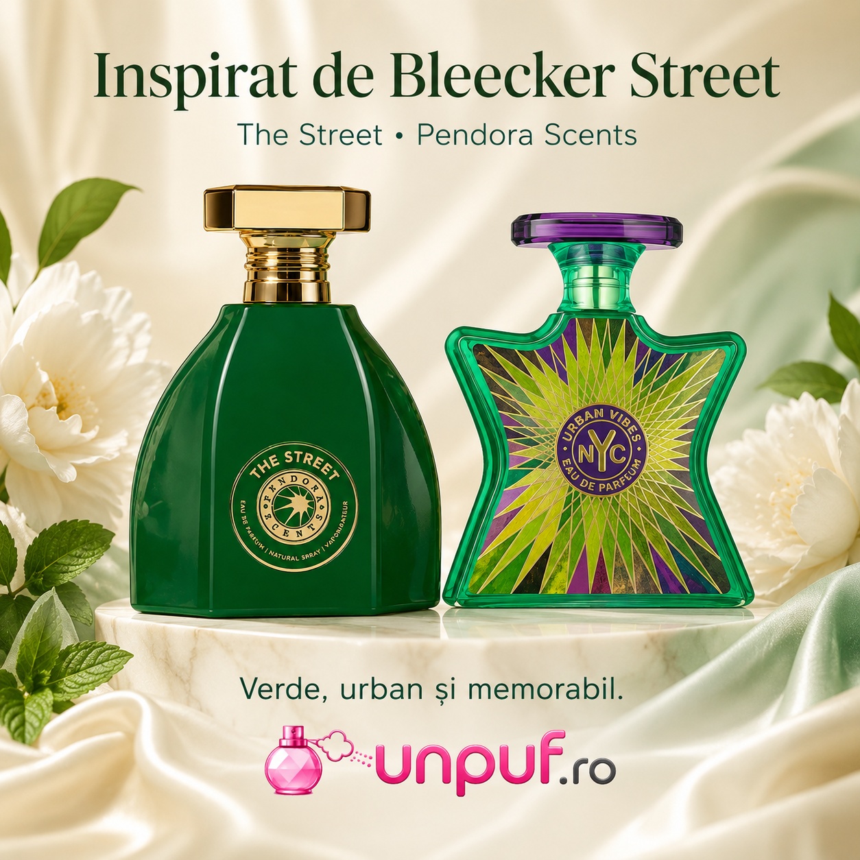 Pendora Scents The Street inspirat vizual de Bleecker Street, parfum verde urban și memorabil