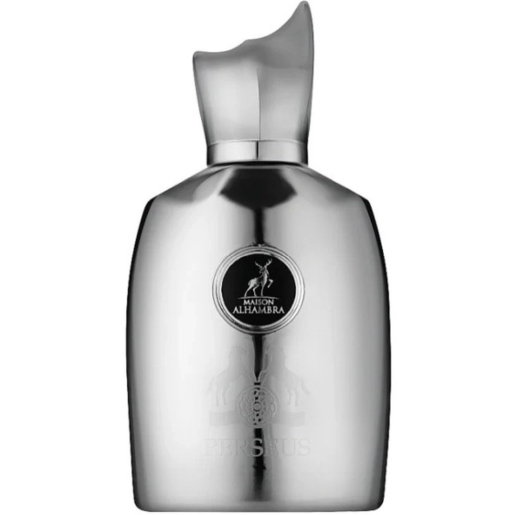 Flacon Perseus Maison Alhambra alb argintiu cu capac sculptural și design premium