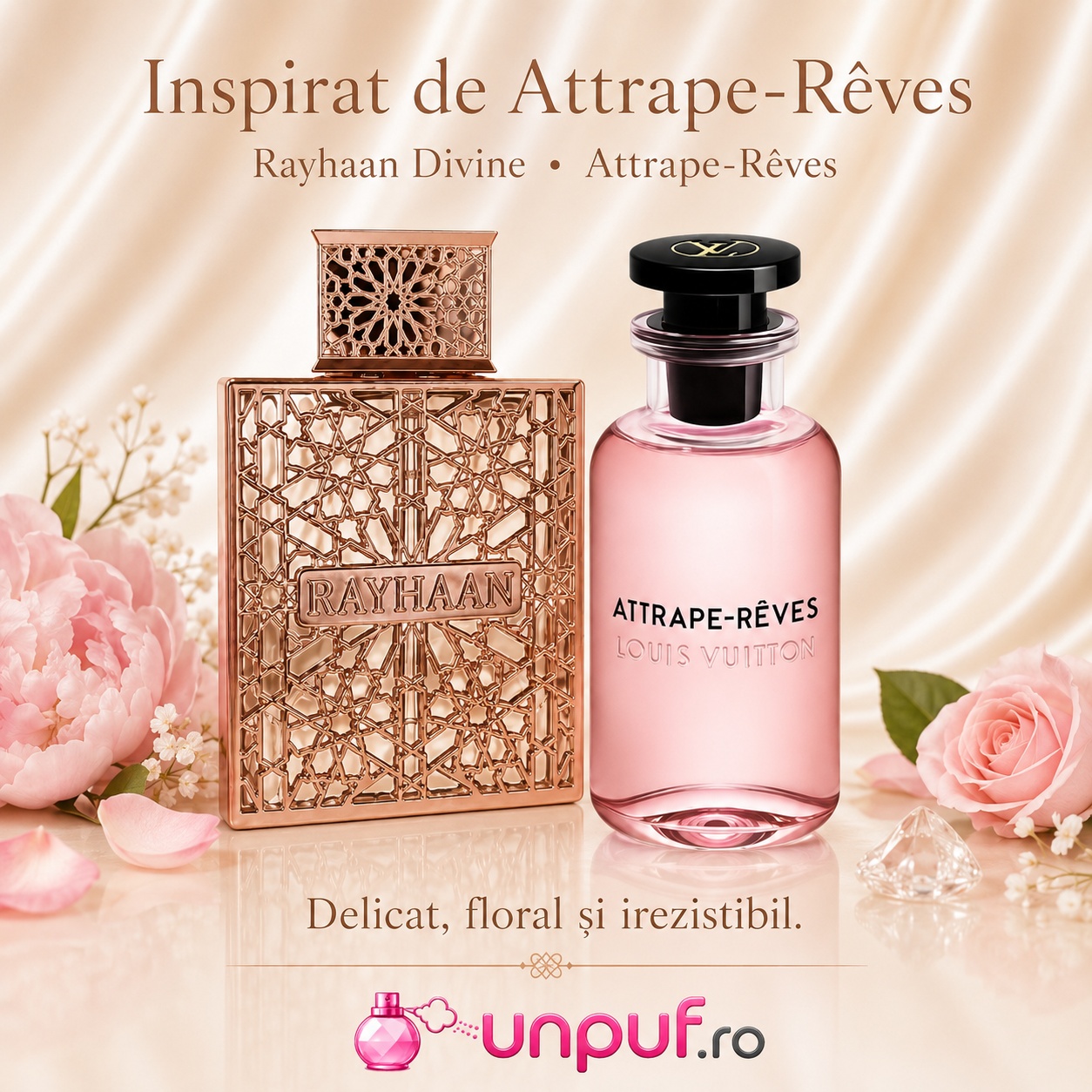 Rayhaan Divine direcție vizuală Attrape-Rêves, parfum delicat floral și irezistibil