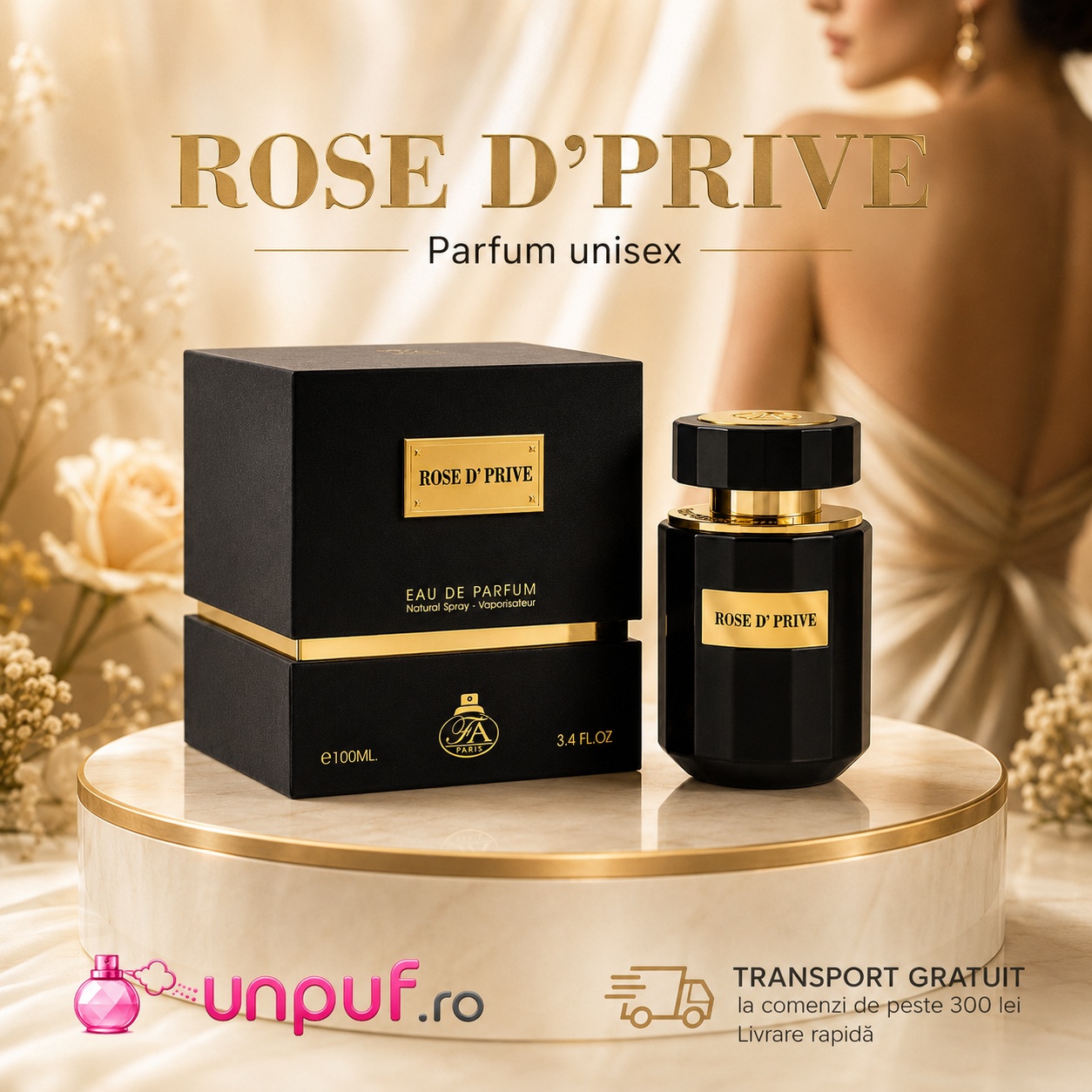 Rose D Prive Fragrance World parfum de damă floral oriental cu prezentare premium
