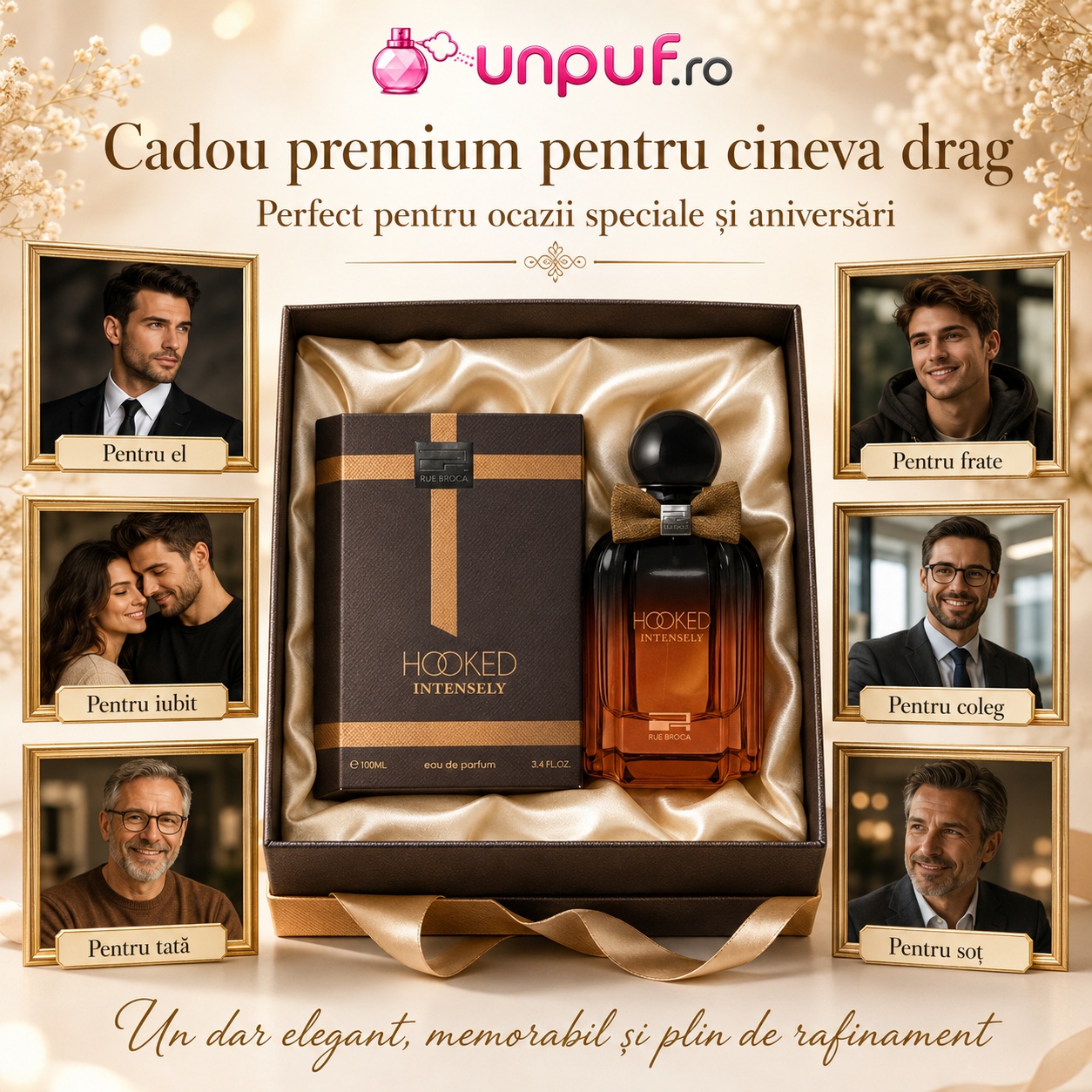 Rue Broca Hooked Intensely cadou premium pentru el, frate, tată, soț, iubit sau coleg