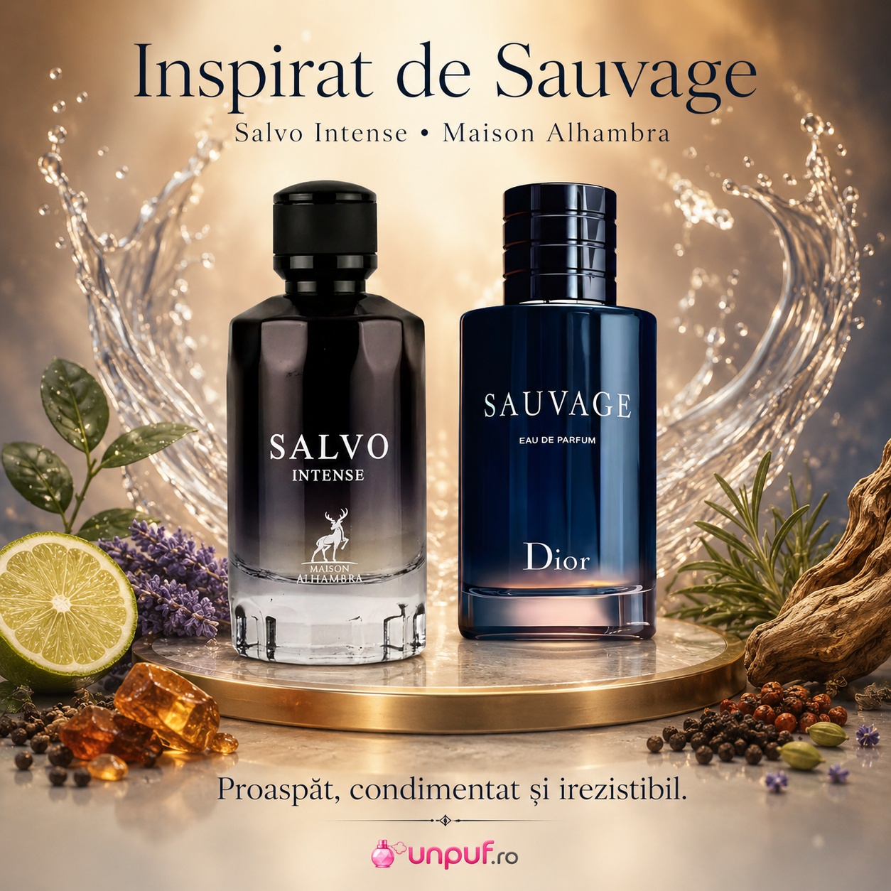Salvo Intense Maison Alhambra inspirat de Sauvage parfum proaspăt condimentat și irezistibil