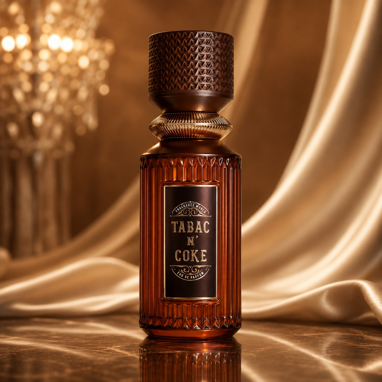 Flacon Tabac N Coke Fragrance World 100 ml Apă de Parfum pentru bărbați cu sticlă ambrată și capac texturat