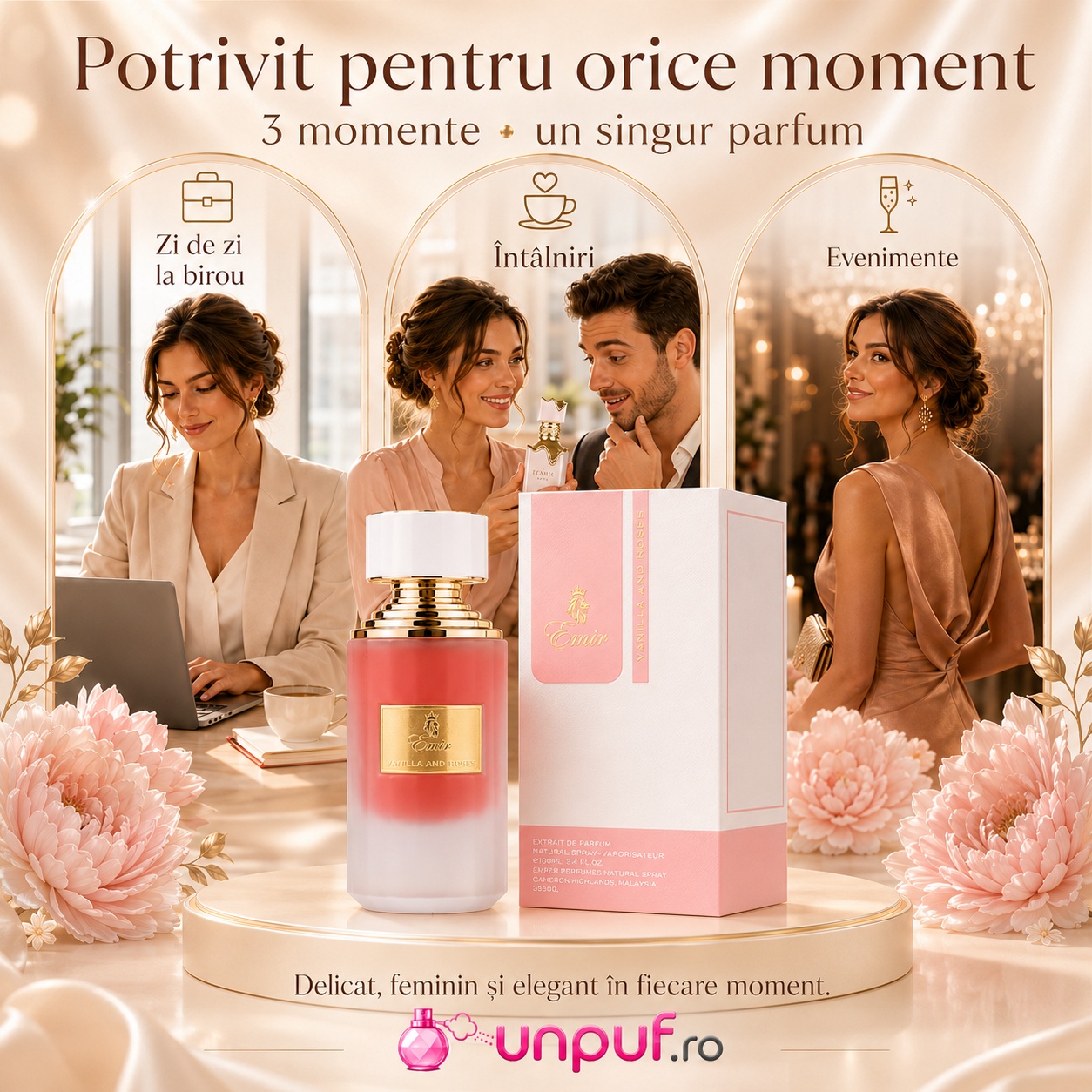 Vanilla And Roses Emir potrivit pentru zi de zi, birou, întâlniri, evenimente și seară