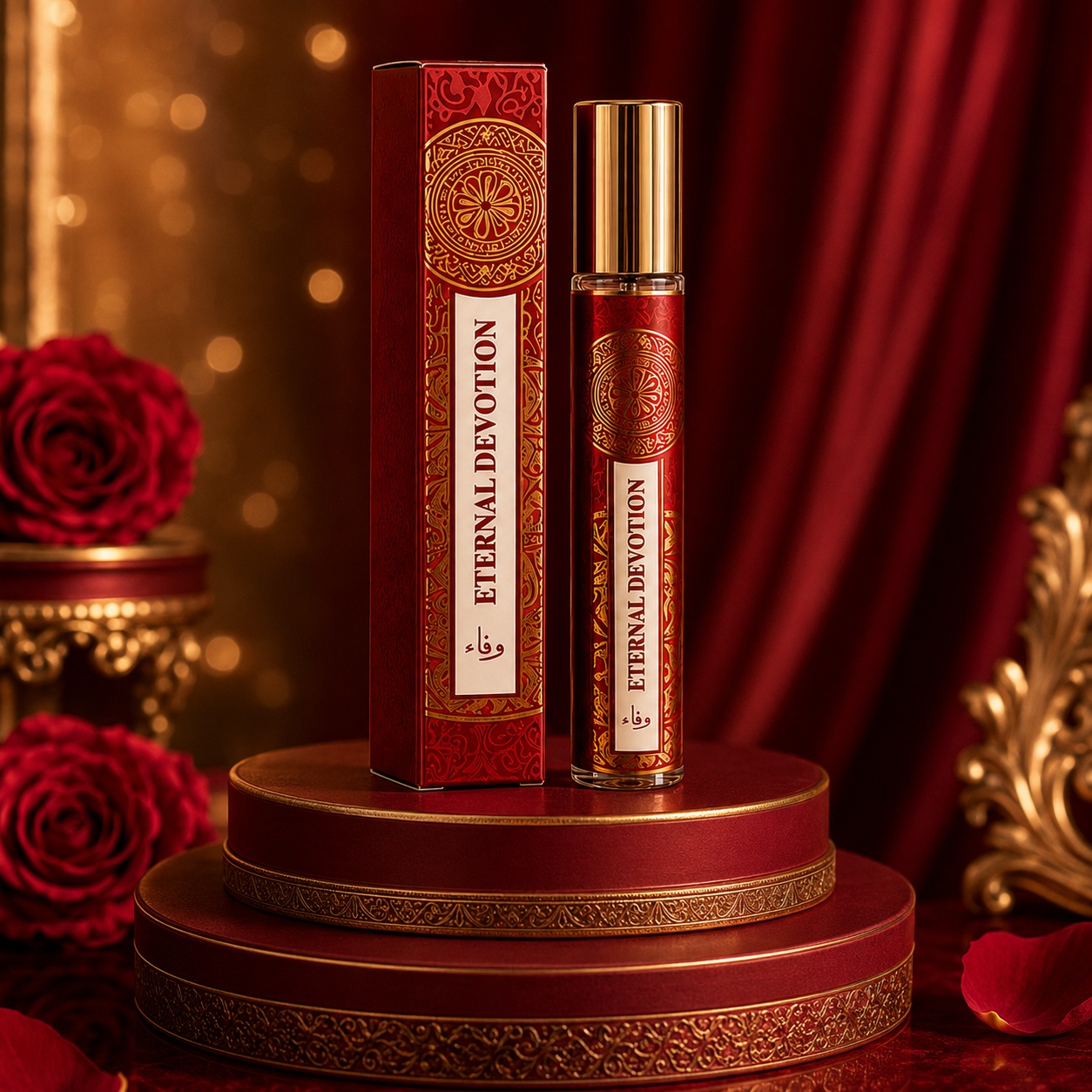 Eternal Devotion V.V. Love parfum unisex 35 ml cu ambalaj roșu rubiniu și detalii aurii