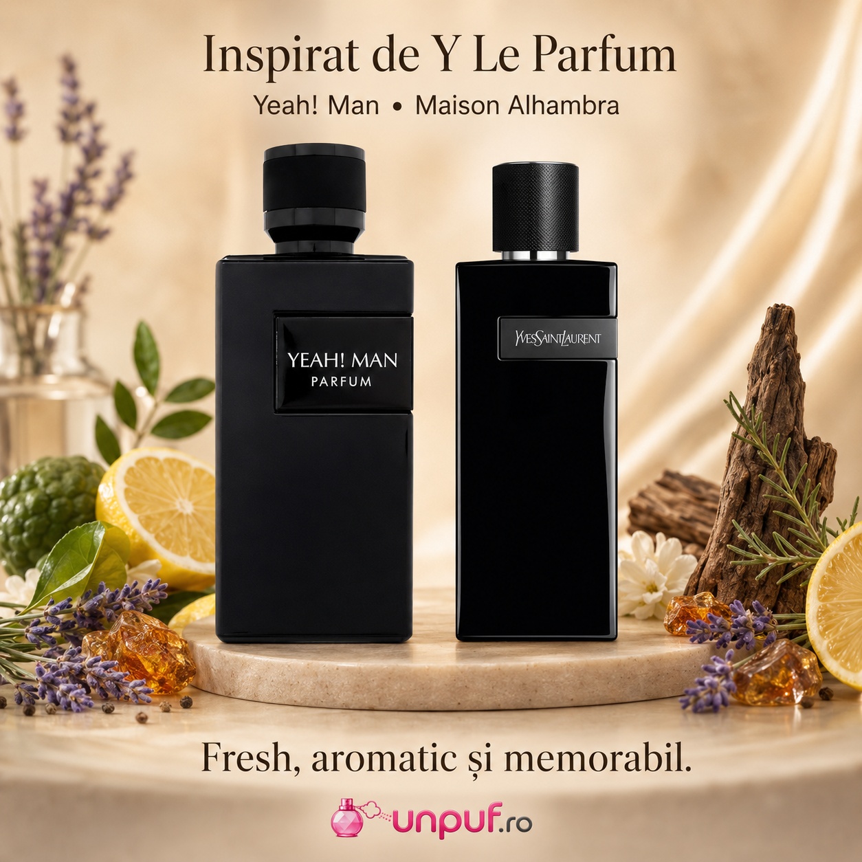 Yeah Man Parfum Maison Alhambra inspirat de Y Le Parfum Yves Saint Laurent, parfum fresh, aromatic și memorabil
