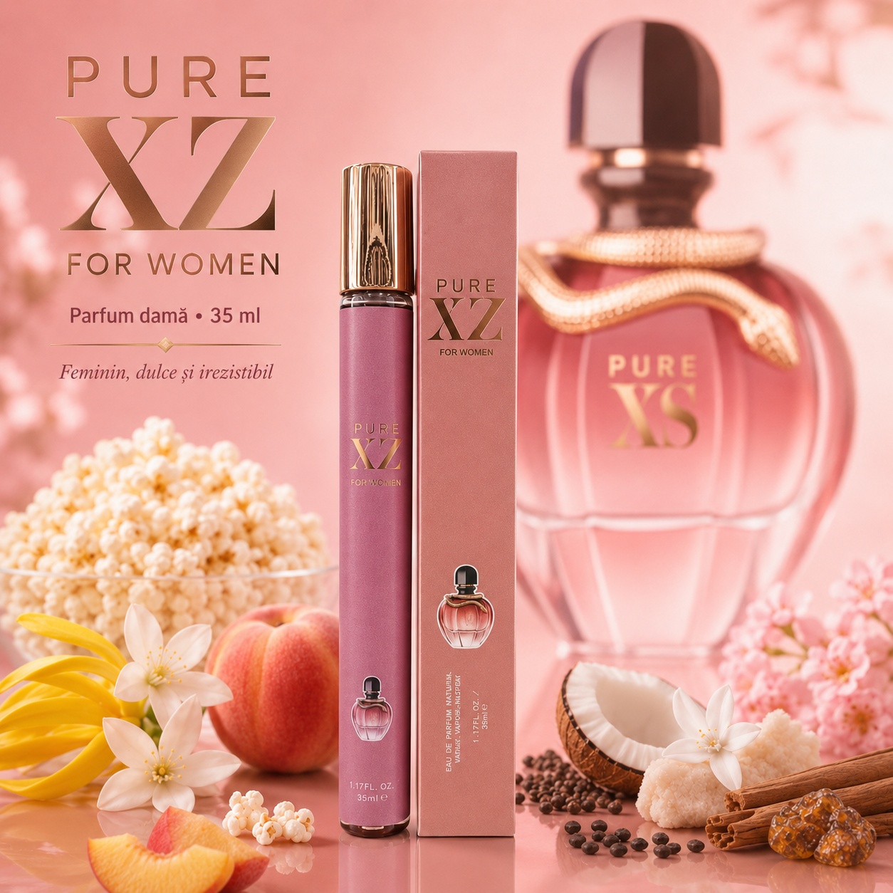 Pure XZ For Women parfum damă 35 ml feminin dulce și irezistibil, inspirat din Pure XS For Her Rabanne