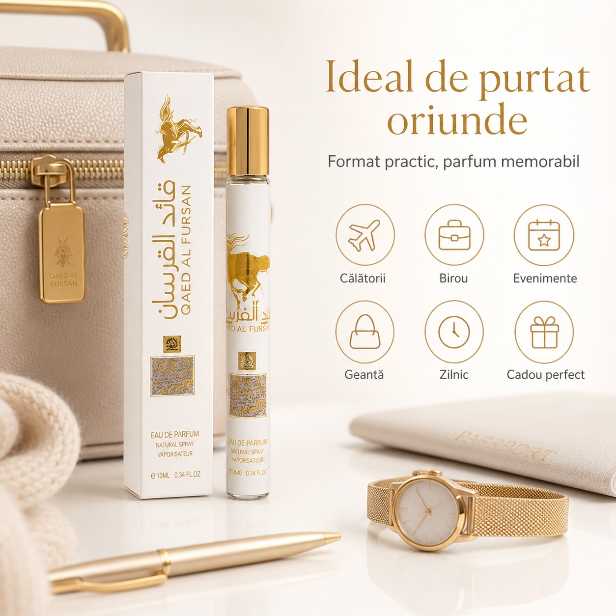 Qaed Al Fursan 35 ml parfum tropical cu vanilie cocos flori galbene mosc și lemn de santal