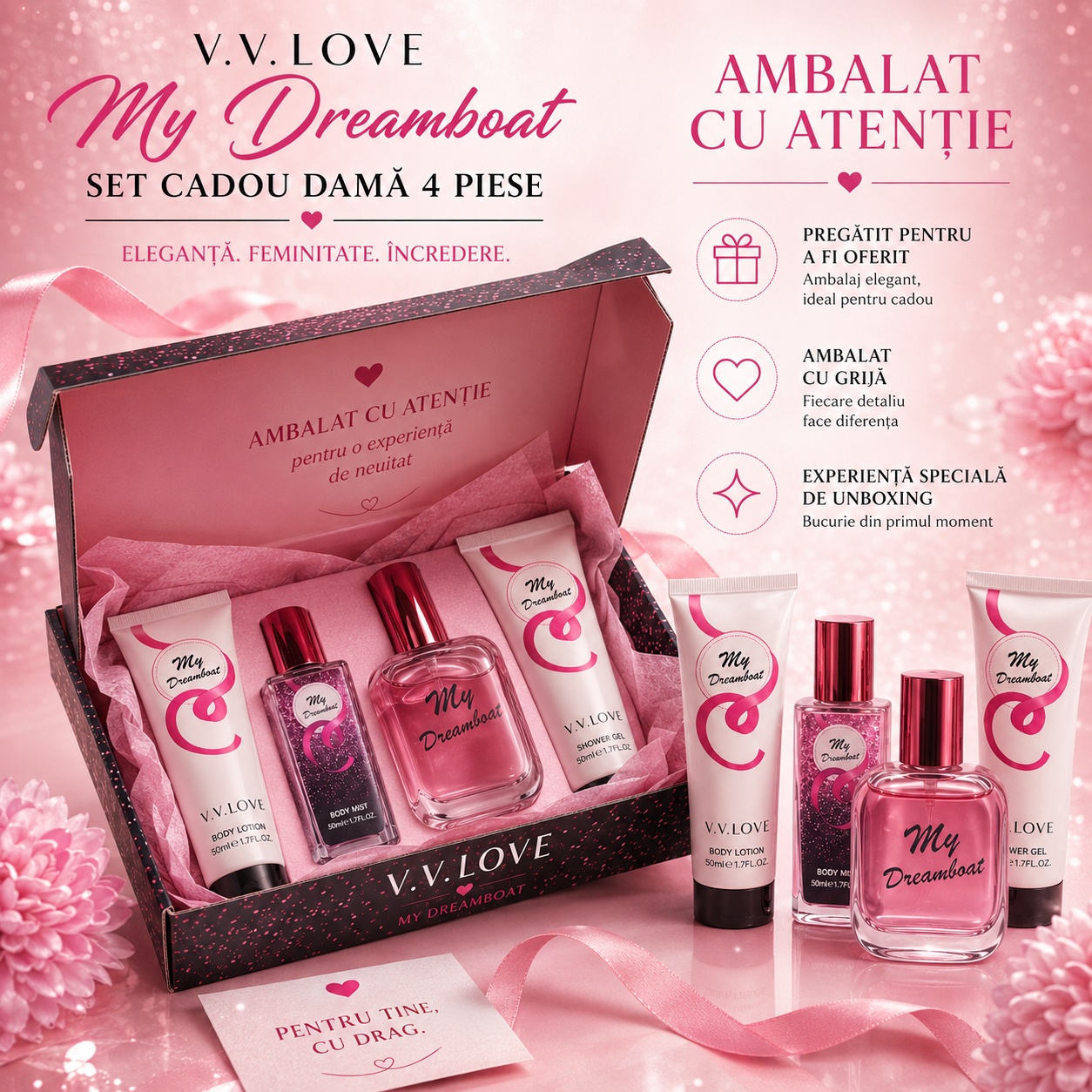 Ambalaj premium set V.V. Love My Dreamboat 4 piese
