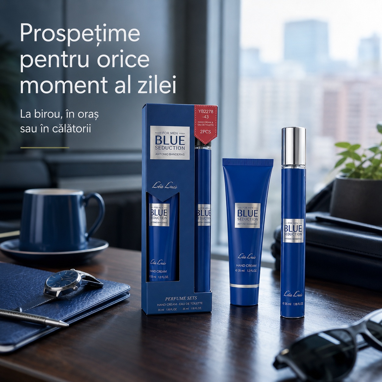 Blue Seduction Antonio Banderas prospețime pentru orice moment al zilei, la birou, &icirc;n oraș sau &icirc;n călătorii