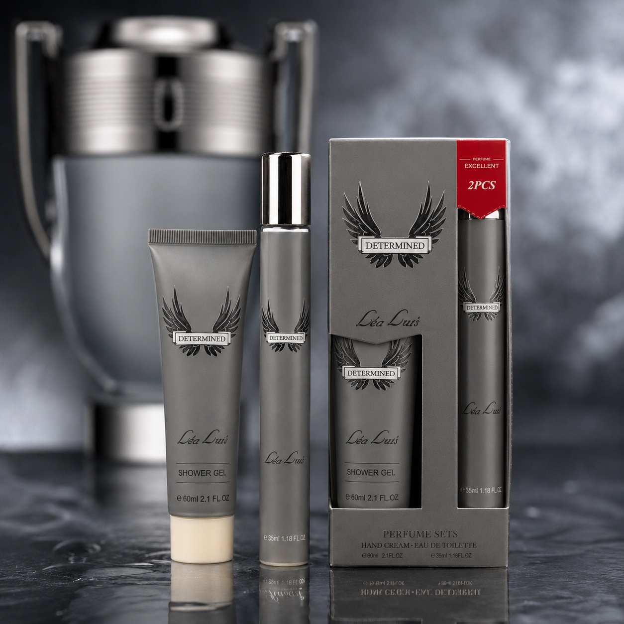 Set Determined For Man 2x35 ml, apă de toaletă 35 ml și cremă de m&acirc;ini 35 ml pentru bărbat