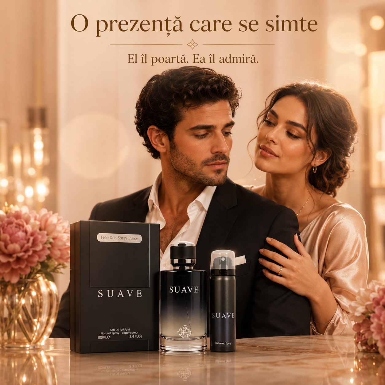 Fragrance World Suave, set parfum pentru bărbați cu aromă proaspătă, elegantă și masculină