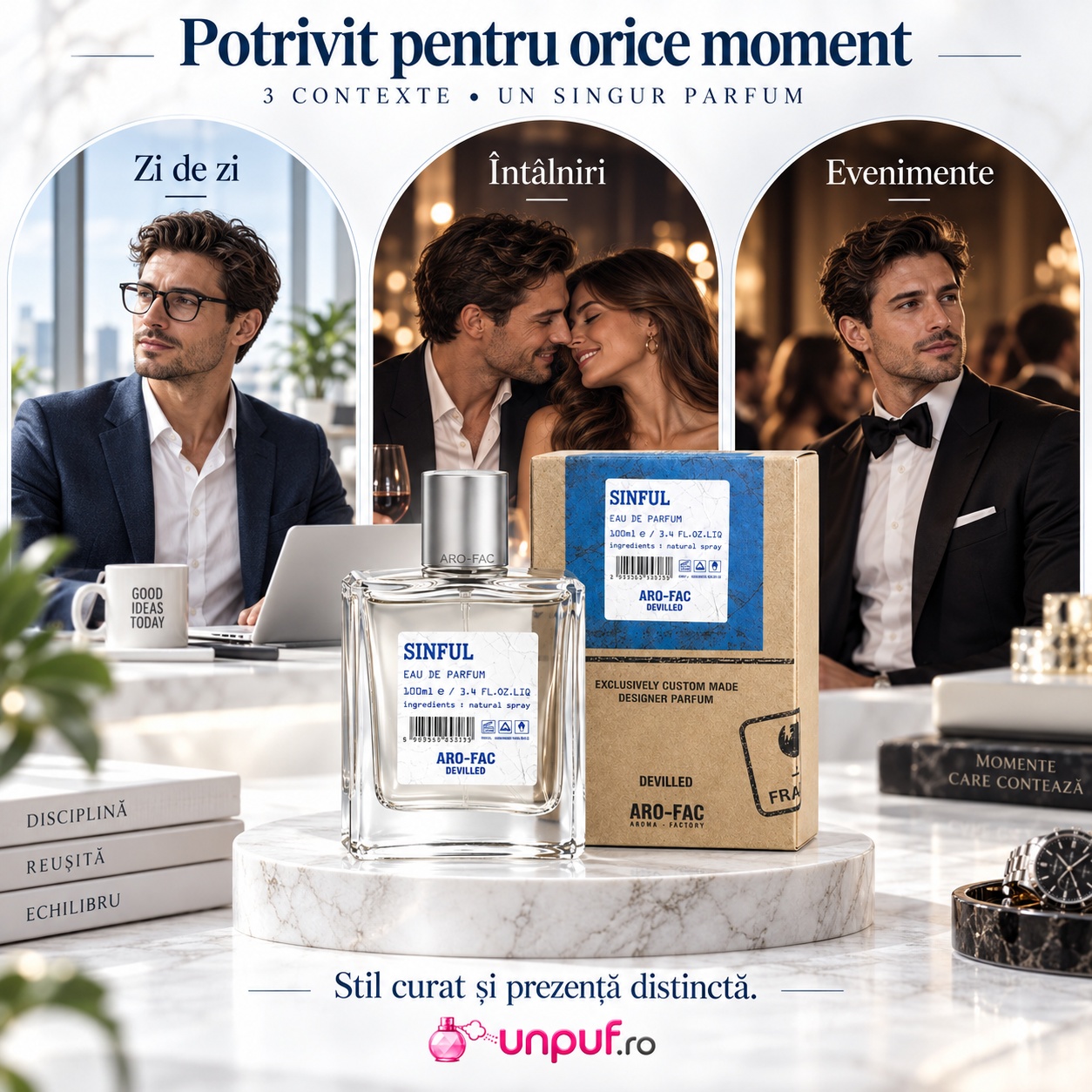 Sinful Aro-Fac parfum bărbătesc potrivit pentru zi întâlniri și evenimente