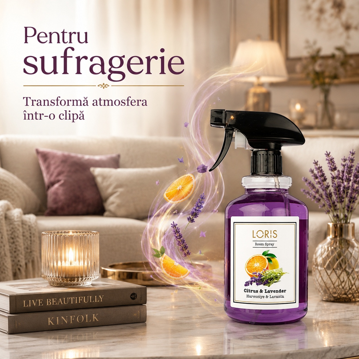 Loris Pafum Citrus & Lavander parfum ambiental pentru sufragerie și dormitor
