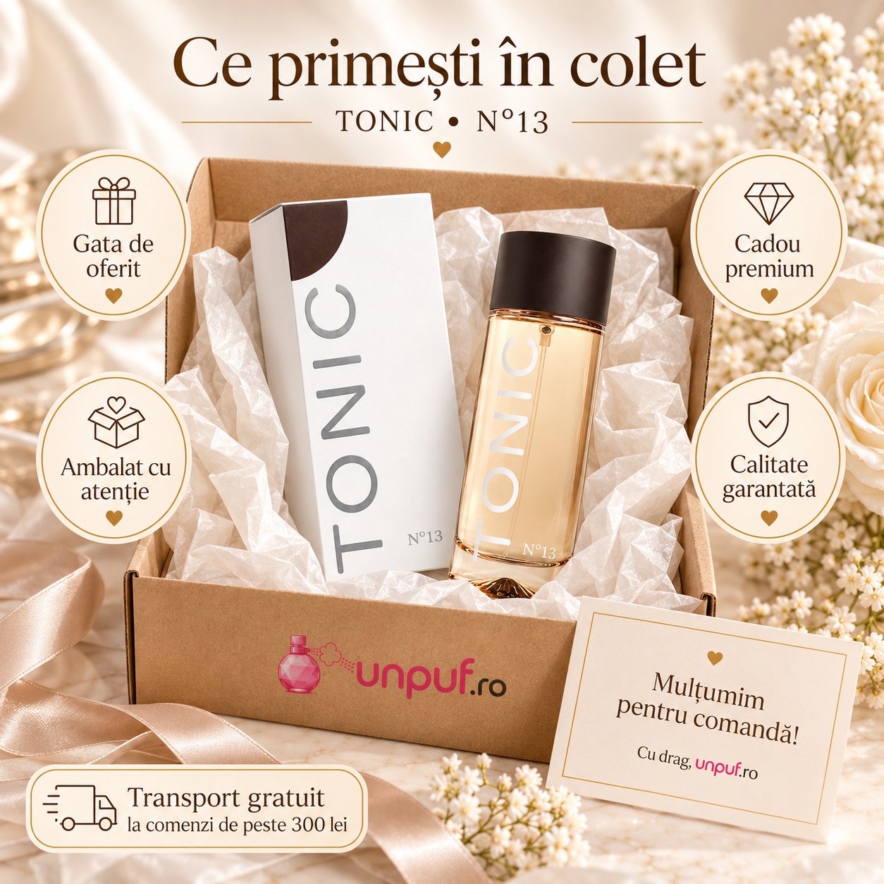 Ce primești în colet când comanzi Tonic No 13 AMD Perfumes de la UnPuf