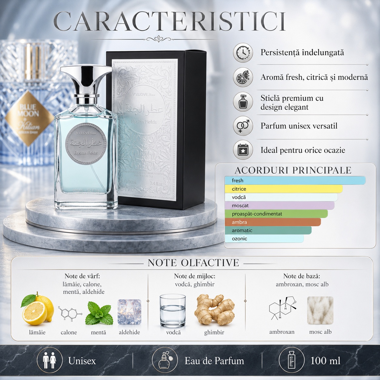 Caracteristici Elysian Fields V.V Love parfum arăbesc unisex 100 ml