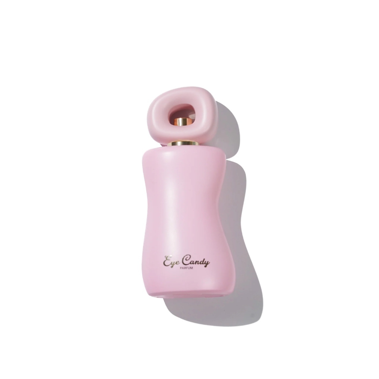 Flacon Eye Candy Suger Retro ARO-FAC Eau de Parfum 100 ml roz pastel pe fundal alb