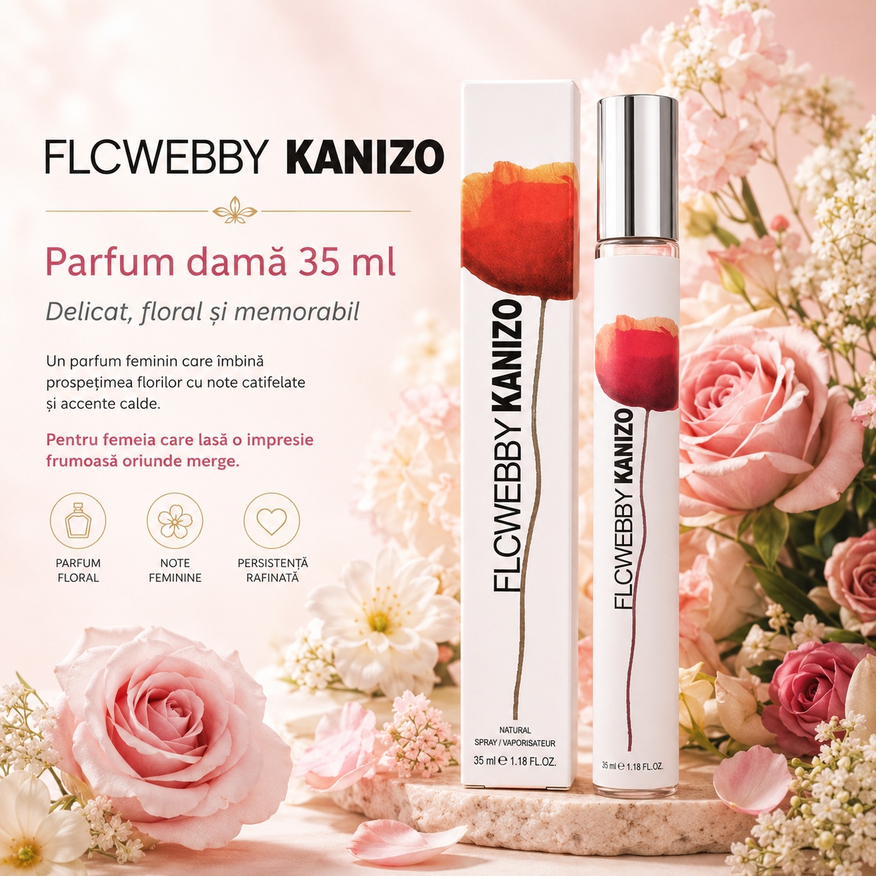 FLCWEBBY Kanizo 35 ml parfum de damă floral elegant memorabil
