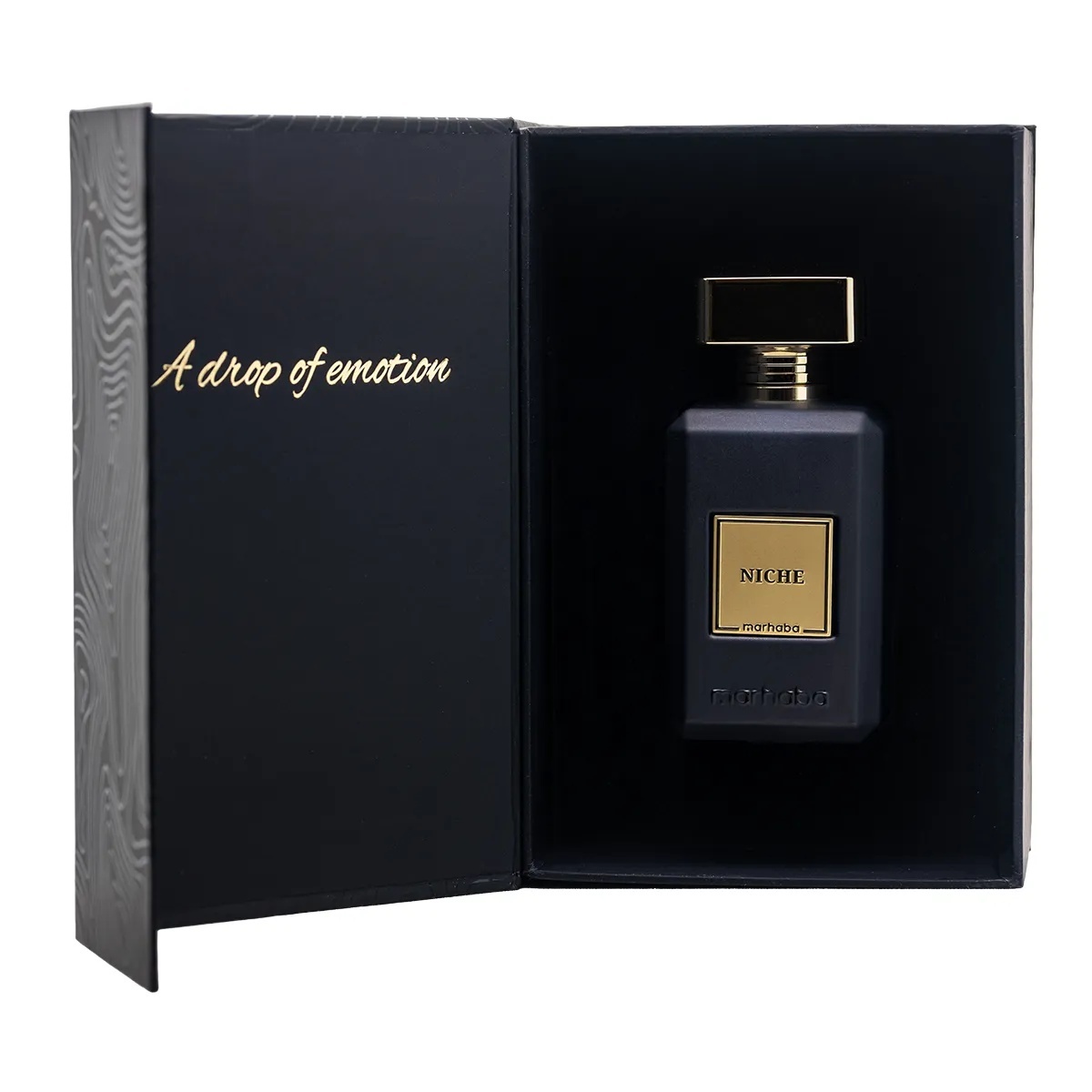 Niche Marhaba extract de parfum 100 ml în cutie premium pe fundal alb