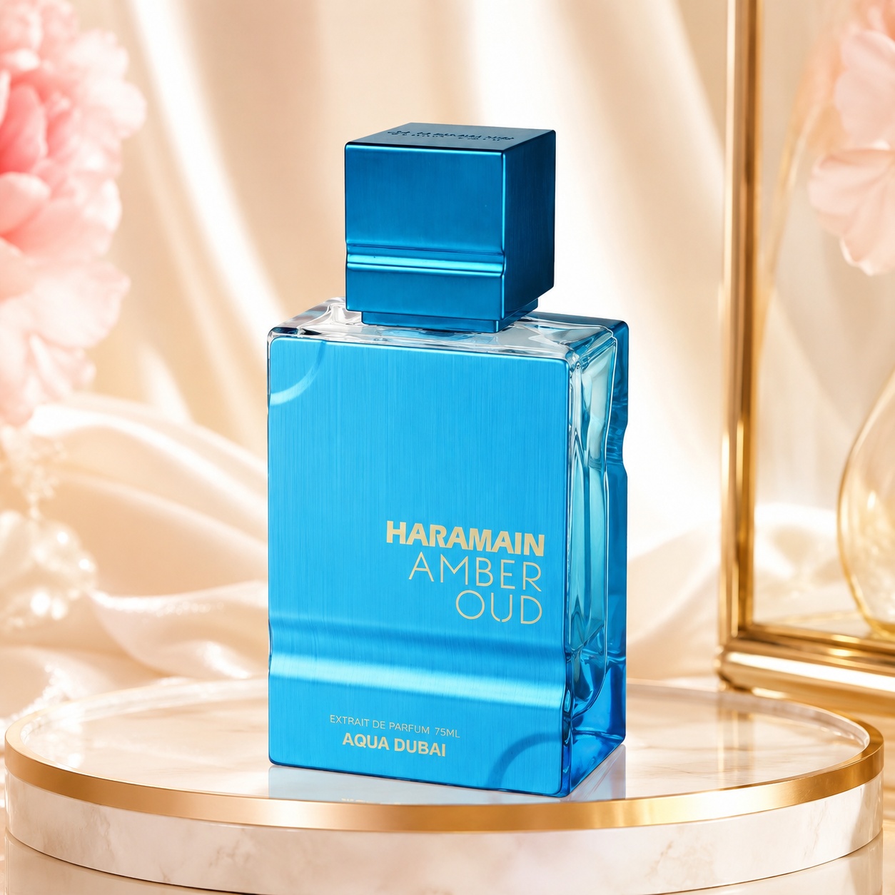 Al Haramain Amber Oud Aqua Dubai 75 ml, parfum unisex premium cu design albastru intens