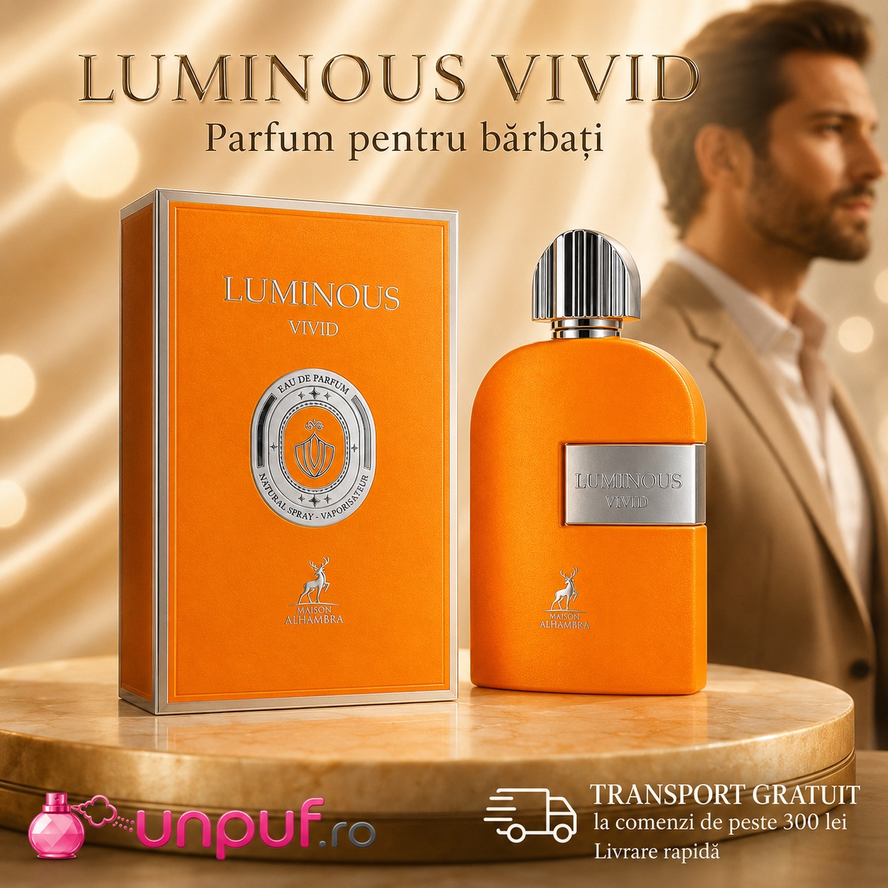 Alhambra Luminous Vivid Maison Alhambra design portocaliu elegant și prezentare premium unisex