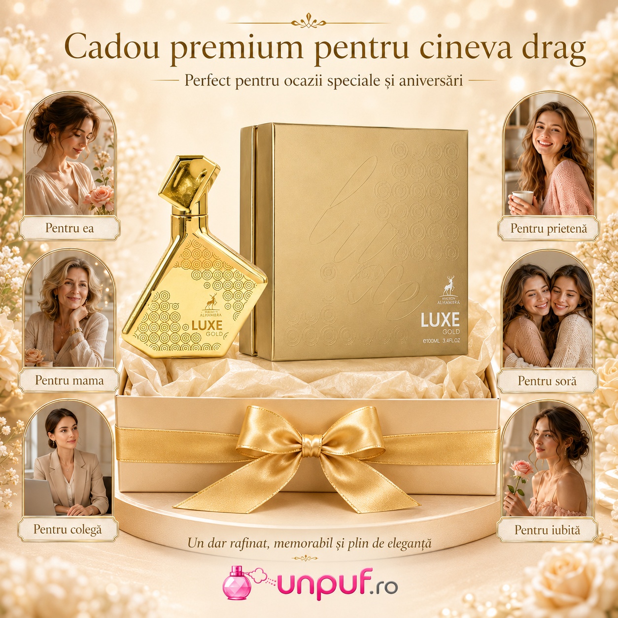 Alhambra Luxe Gold cadou premium pentru iubită soție mamă soră prietenă colegă și persoane dragi