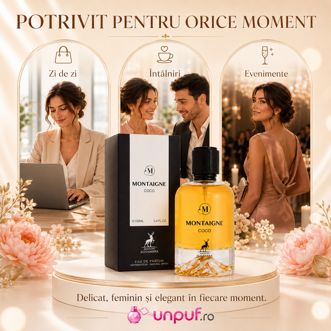 Parfum Alhambra Montaigne Coco potrivit pentru zi de zi, vacanță, &icirc;nt&acirc;lniri și seară