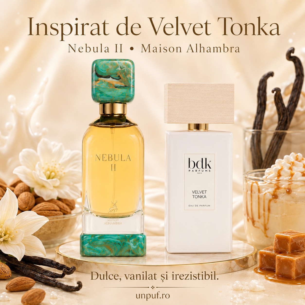 Alhambra Nebula II Maison Alhambra inspirat din Velvet Tonka parfum dulce vanilat și rafinat