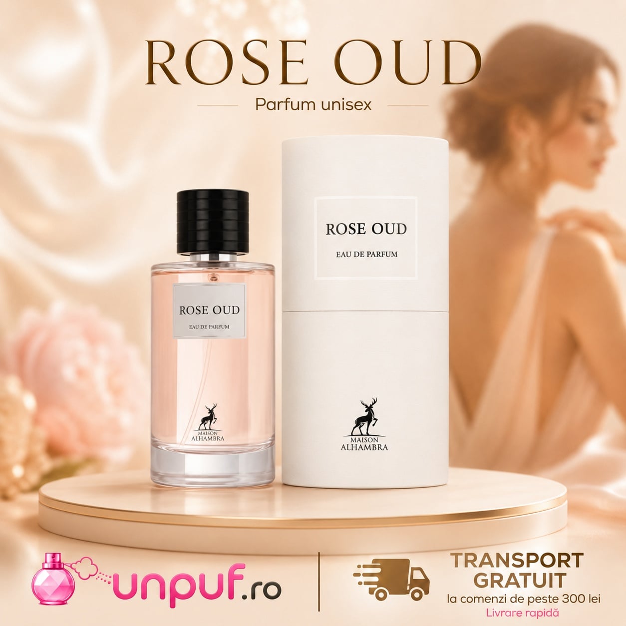 Alhambra Rose Oud parfum arabesc disponibil pe unpuf.ro cu transport gratuit peste 300 lei