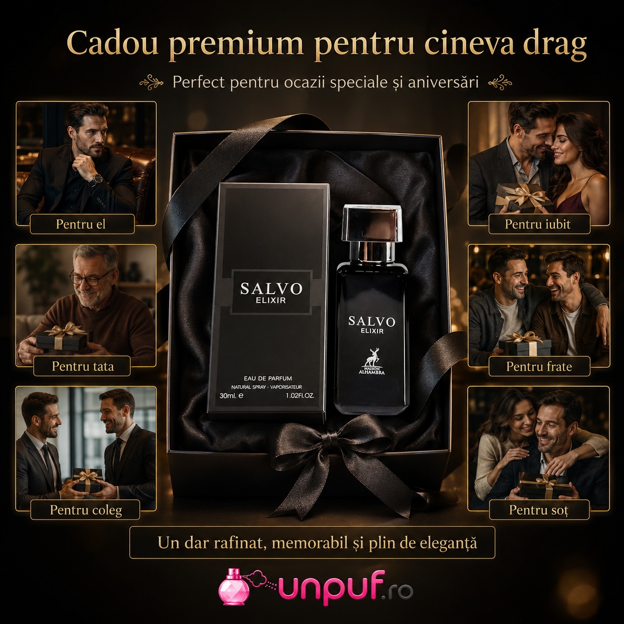 Alhambra Salvo Elixir cadou premium pentru bărbat iubit soț tată frate prieten sau coleg