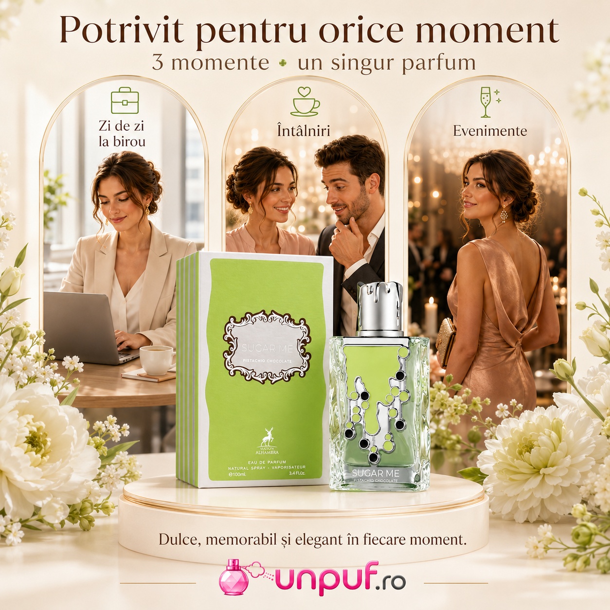 Alhambra Sugar Me Pistachio Chocolate parfum potrivit pentru zi de zi birou întâlniri și evenimente speciale
