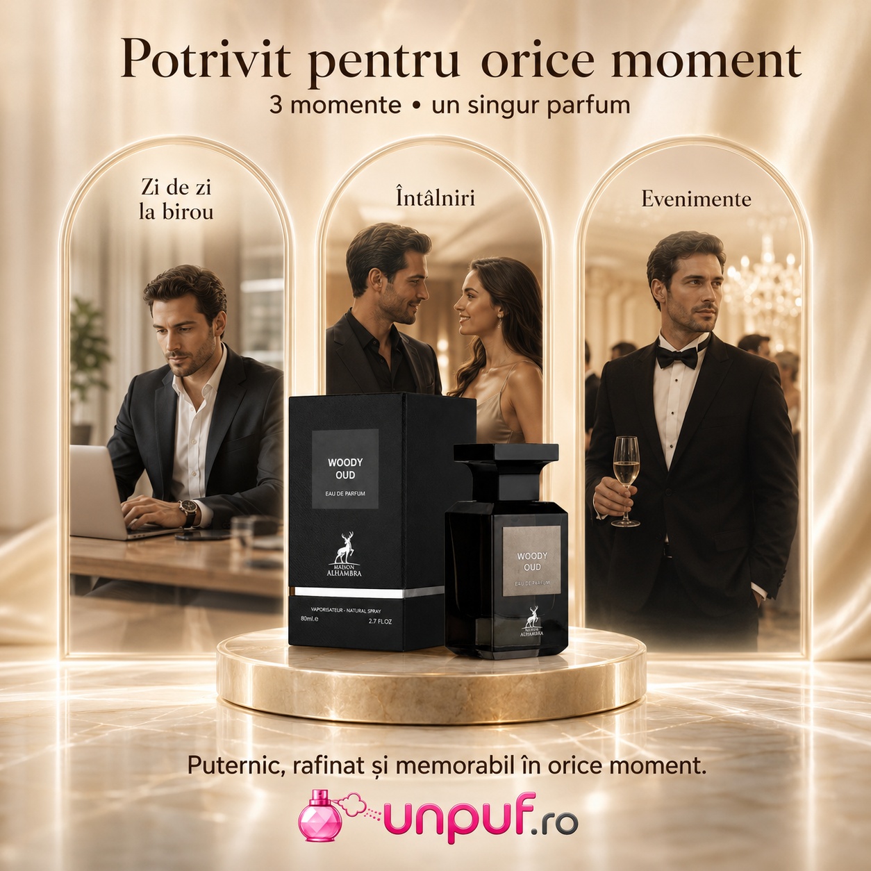 Alhambra Woody Oud potrivit pentru birou întâlniri și evenimente elegante