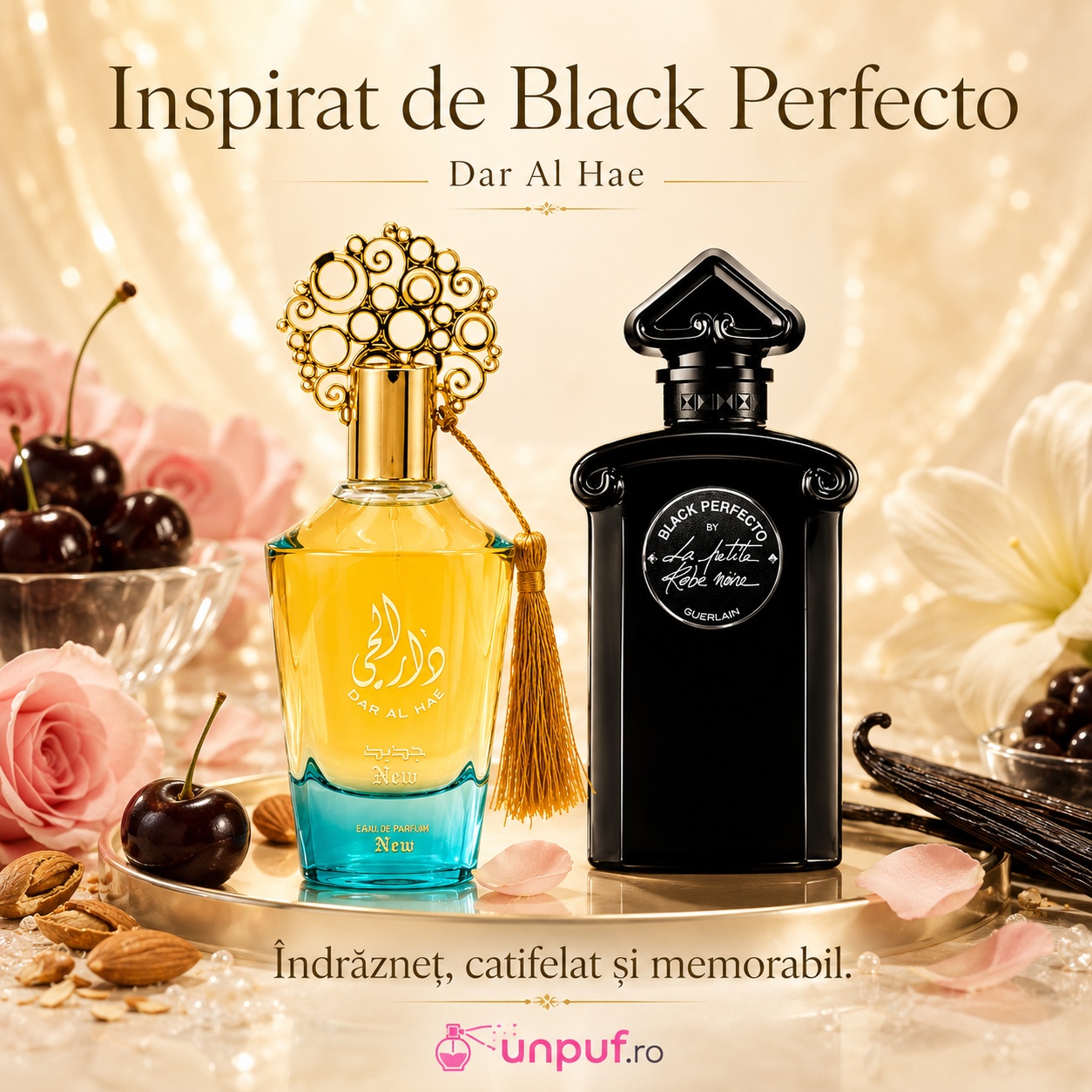 Dar Al Hae New Ard Al Zaafaran inspirat de Black Perfecto, parfum de damă &icirc;ndrăzneț catifelat și memorabil