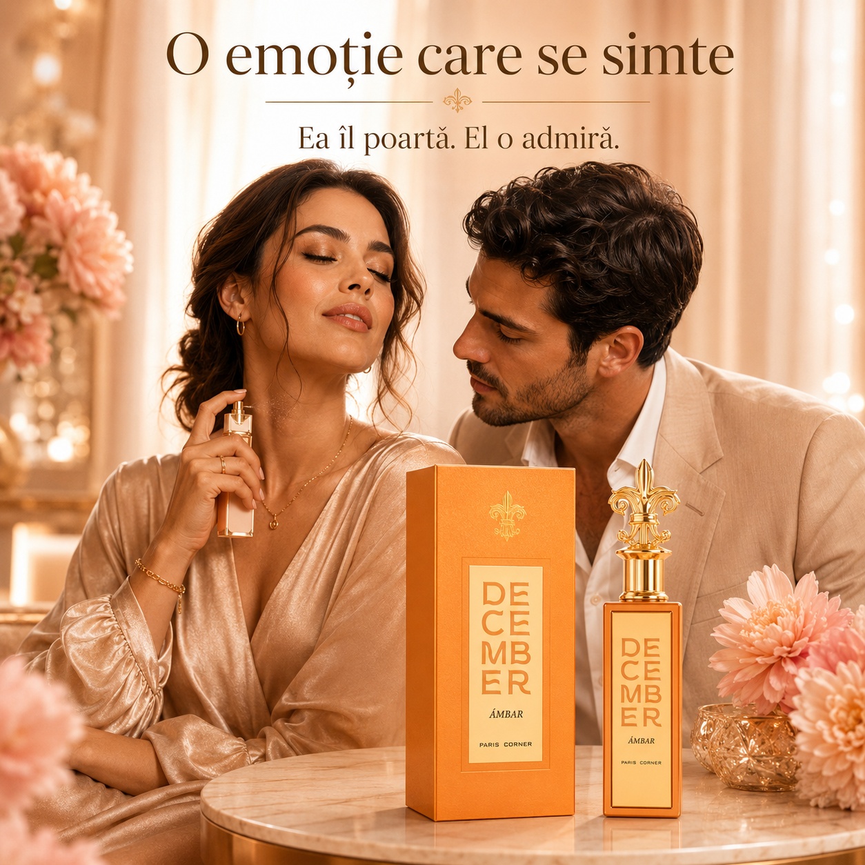 December Ambar Paris Corner o emoție care se simte, ea &icirc;l poartă, el o admiră