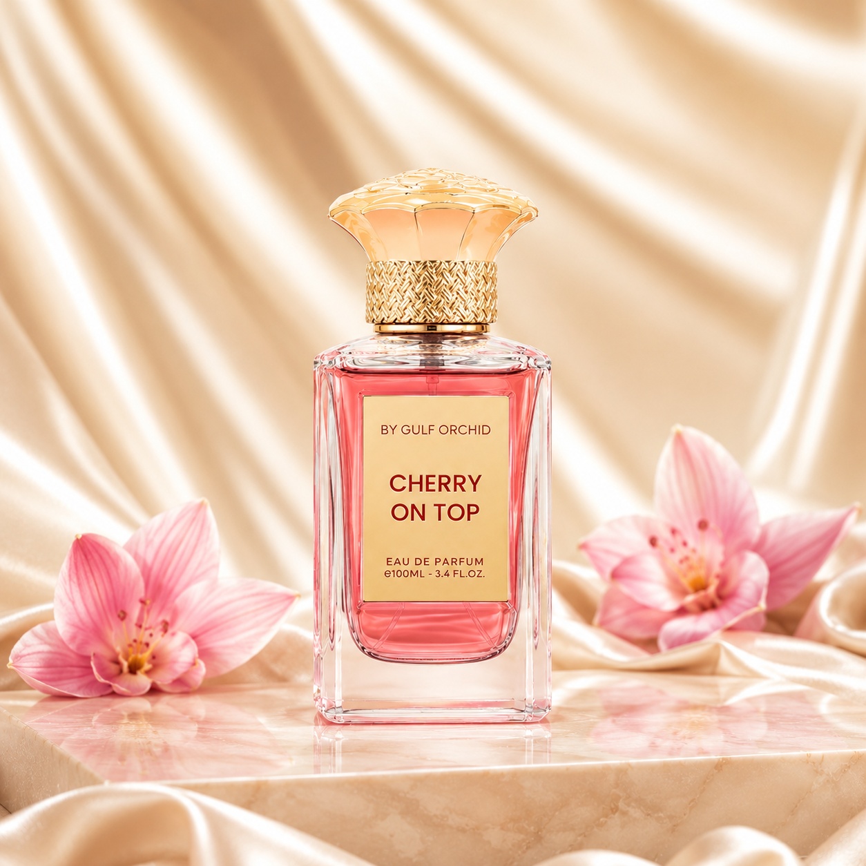 Sticlă Gulf Orchid Cherry On Top Eau de Parfum 100ml, parfum oriental fructat gourmand cu cireșe și lichior
