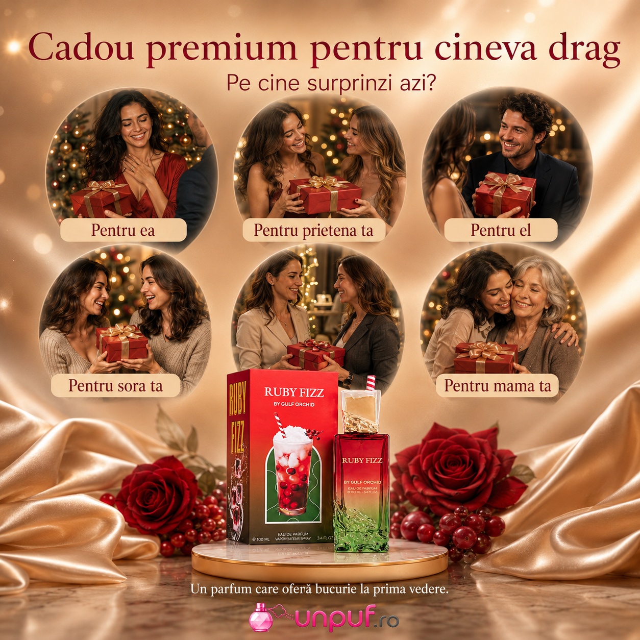 Gulf Orchid Ruby Fizz cadou premium pentru femei, bărbați, prieteni sau persoane dragi