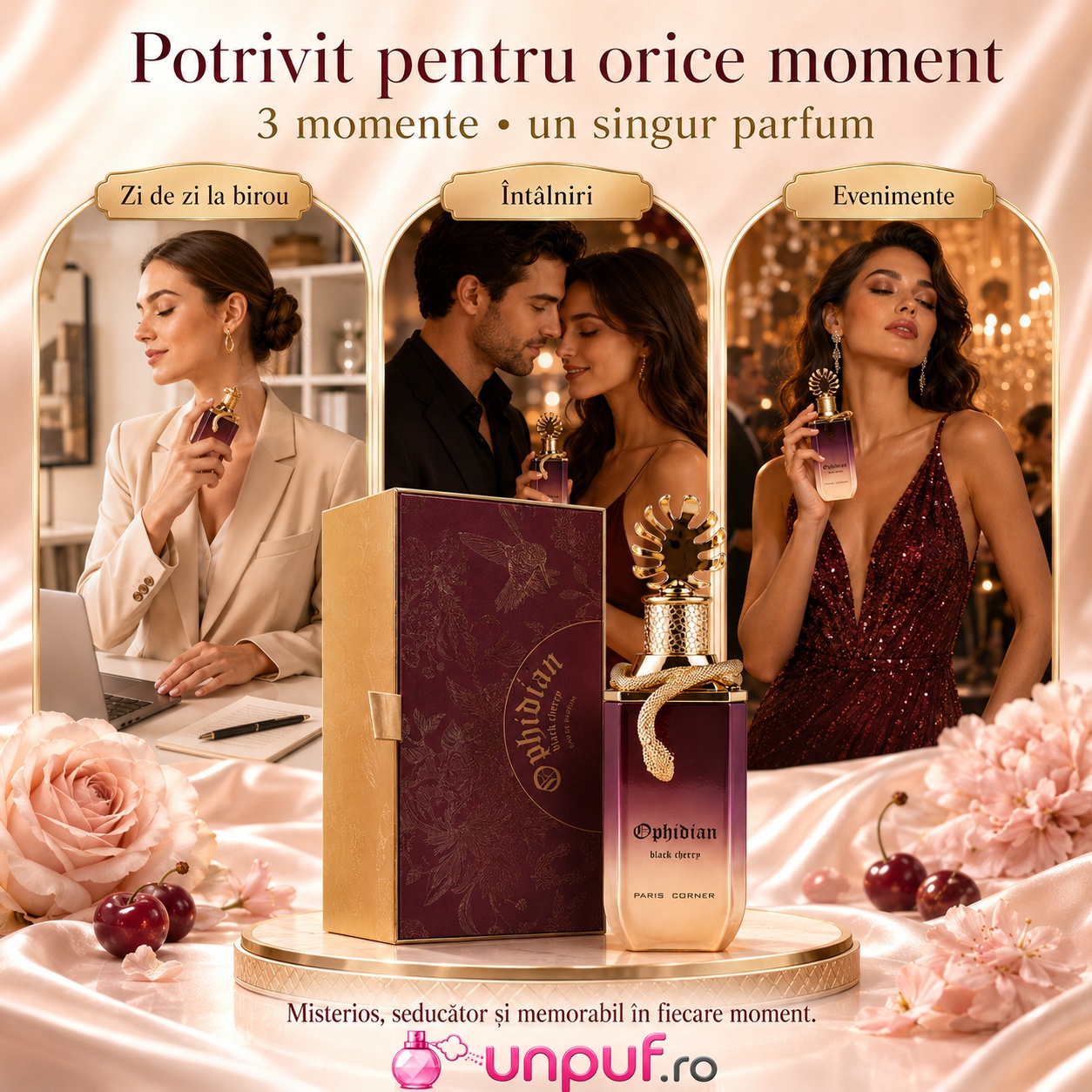 Ophidian Black Cherry Paris Corner potrivit pentru zi de zi &icirc;nt&acirc;lniri și evenimente elegante