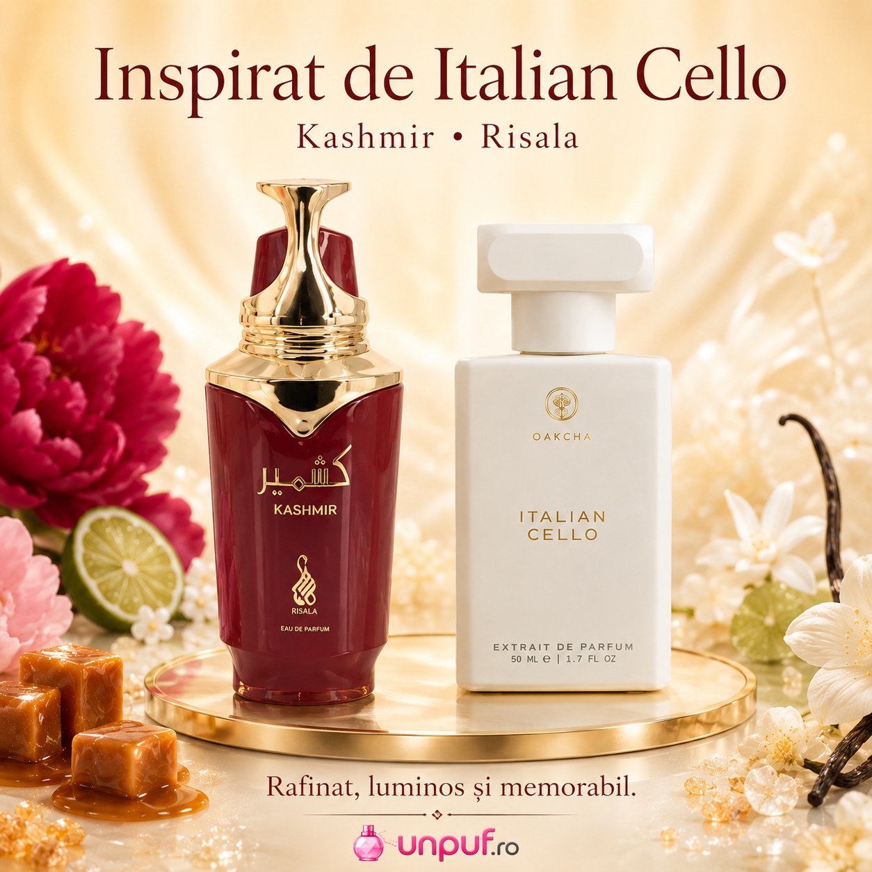 Kashmir Risala inspirat de Italian Cello, parfum rafinat, luminos și memorabil