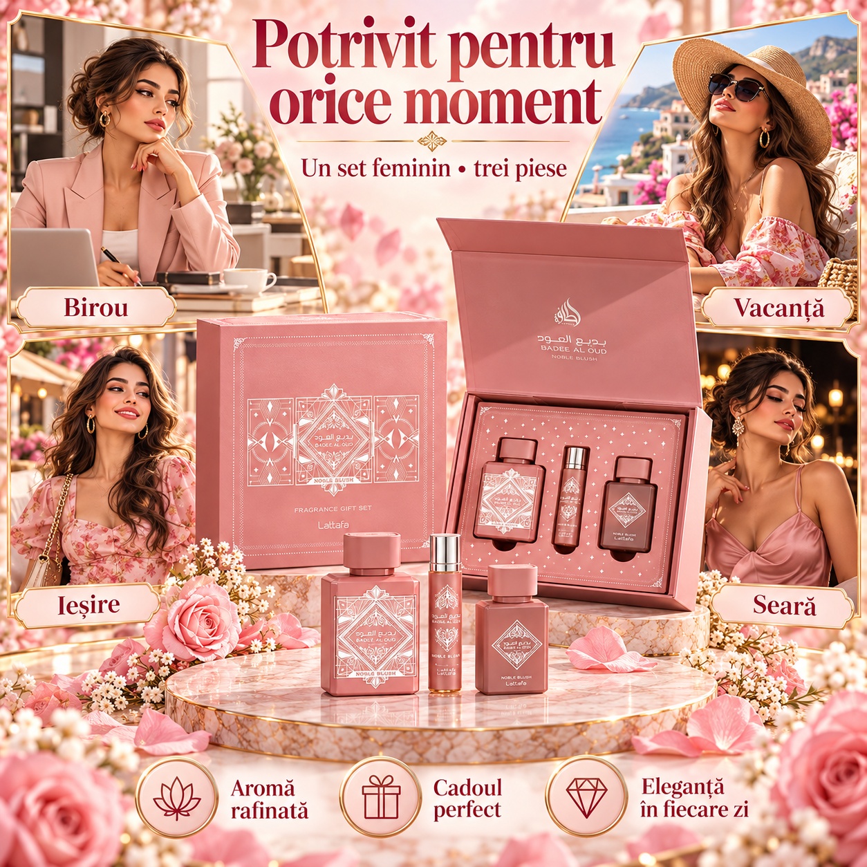 Lattafa Noble Blush potrivit pentru birou vacanță ieșire și seară