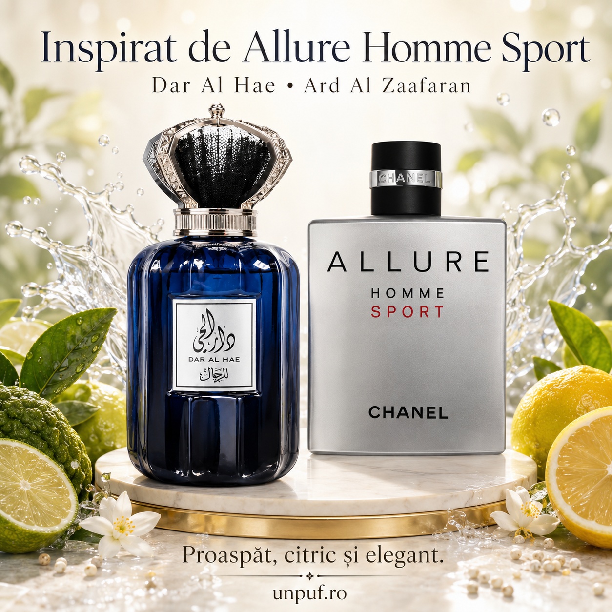Parfum Ard Al Zaafaran Dar Al Hae For Men inspirat de Allure Homme Sport, proaspăt, citric și masculin