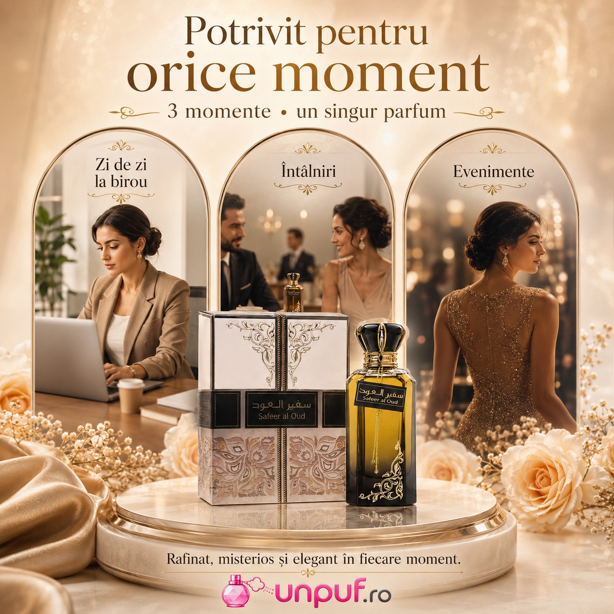 Parfum Safeer Al Oud potrivit pentru zi de zi, birou, &icirc;nt&acirc;lniri și evenimente