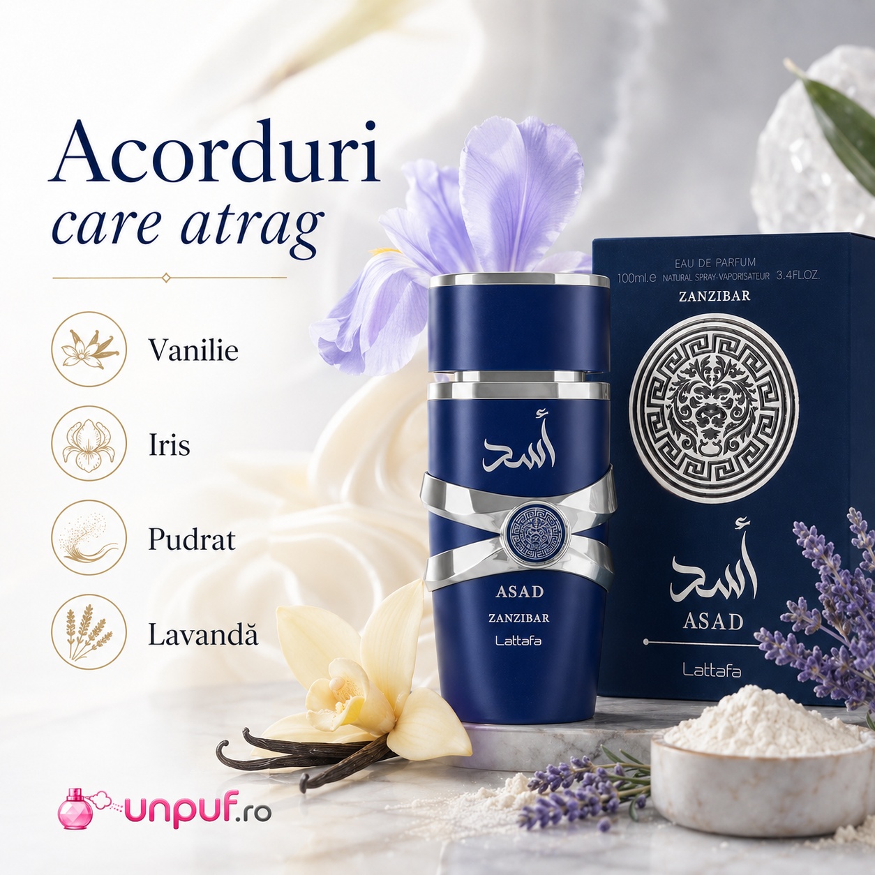 Asad Zanzibar Lattafa parfum bărbătesc pentru zi de zi, birou, vacanță, &icirc;nt&acirc;lniri și evenimente
