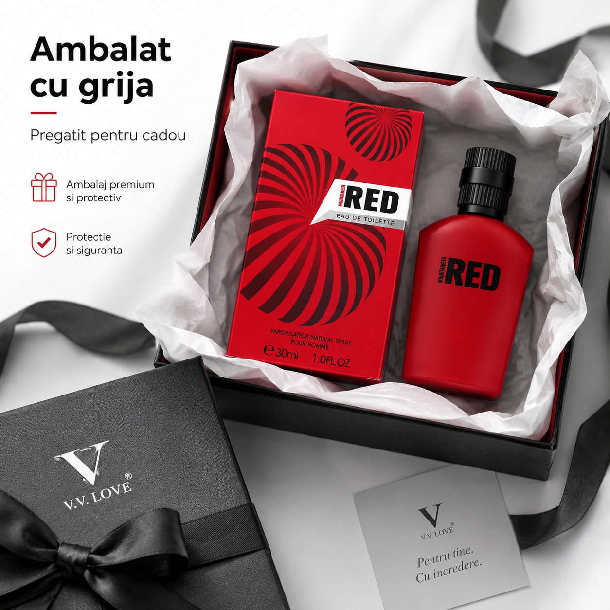 V.V. Love Mount Taineer Red ambalat cu grijă pentru cadou